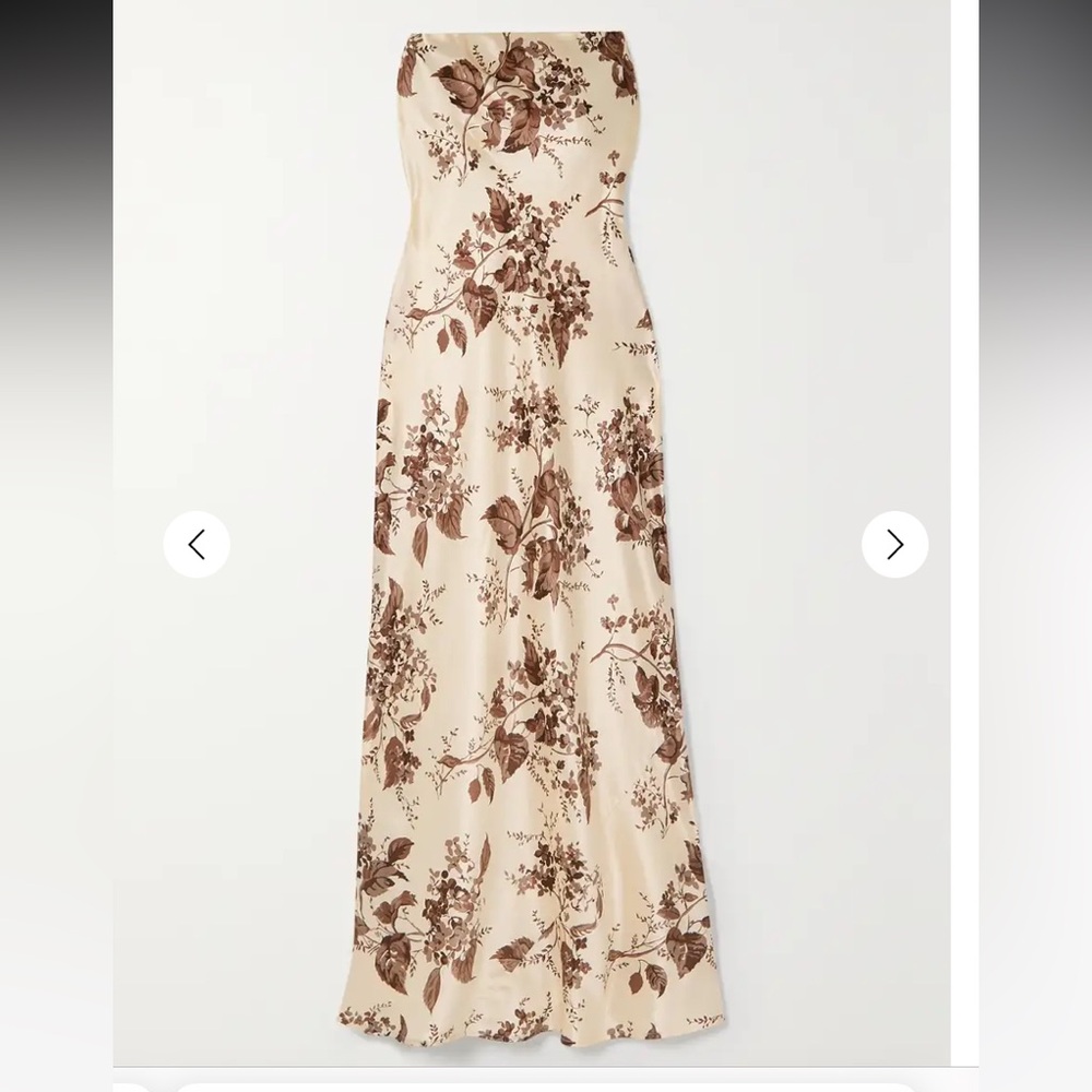 REFORMATION
Joana strapless floral-print silk-charmeuse midi dress